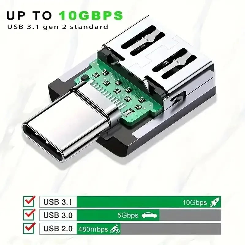 LED USB 3.0 To Type C Adapter OTG To USB C USB-A To Micro USB Type-C Female Connector For Samsung Xiaomi POCO Adapters