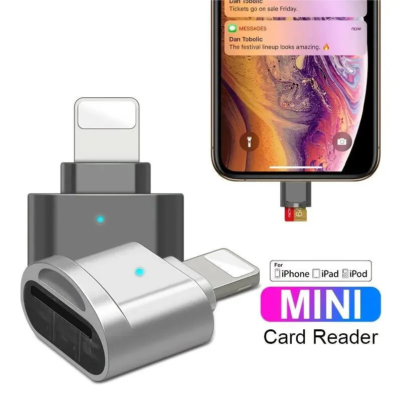 Lightning MINI SD TF Card Apple CardReader Suitable For iPhone iPadConnectionExternal ExpansionMemoryCard OTG StorageCardAdapter