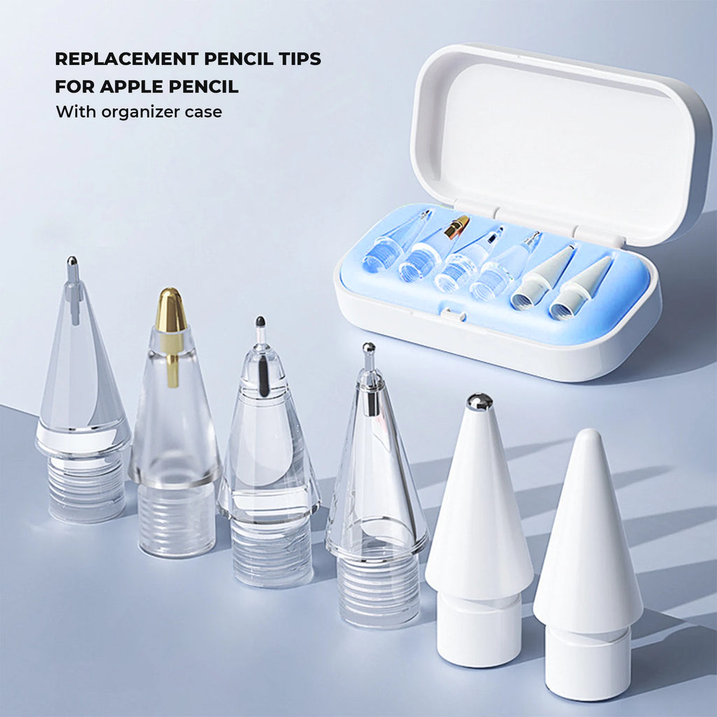 6/4 in 1Replacement Pencil Tips For Apple Pencil Pro/2nd Gen/1st Gen/USB-C, Upgraded iPad Pen Tips With Storage Case