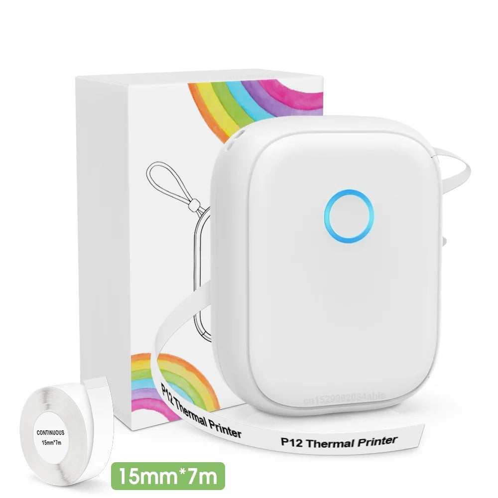 Marklife P12 Portable Mini Printer Auto Cut Labeling Machine Wireless Bluetooth Label Maker Similar As D11 D110 D101 Home/Office