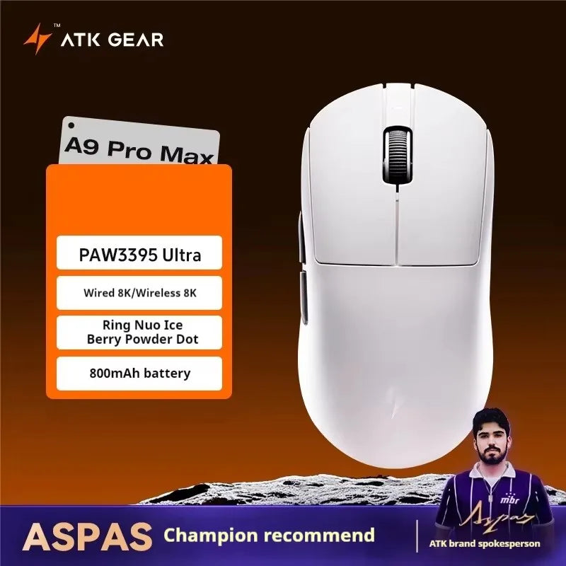 ATK A9 Ultra Wireless Gaming Mouse A9/A9 SE/A9 Plus/A9 Pro Tri-Mode 8K 53g Lightweight E-sports Gaming Mouse PC Custom Accessory