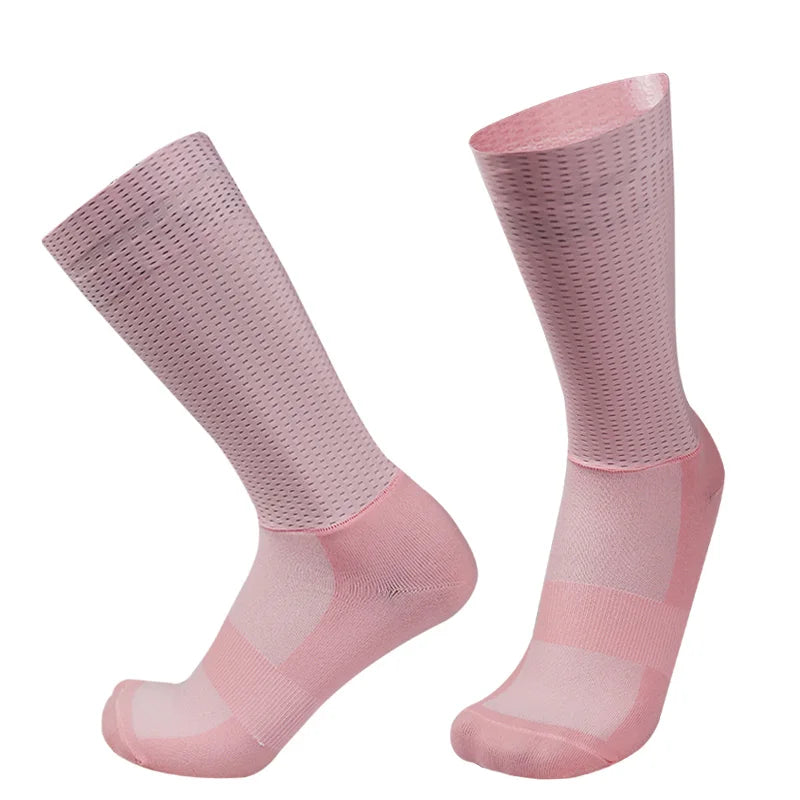2025 Aero Socks Anti Slip Silicone Cycling Socks Men Bicycle Sport Running Bike Socks Calcetines Ciclismo