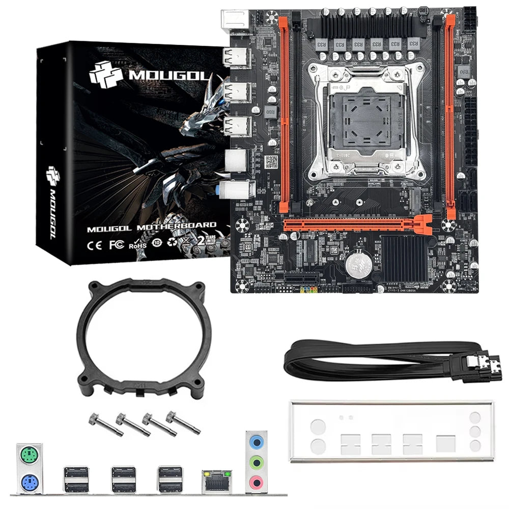 MOUGOL New X99 Motherboard Set with Intel Xeon E5 2680 V4 & DDR4 16G (8G*2) 2133MHz Dual Channel  RAM M.2 NVME for Desktop Host