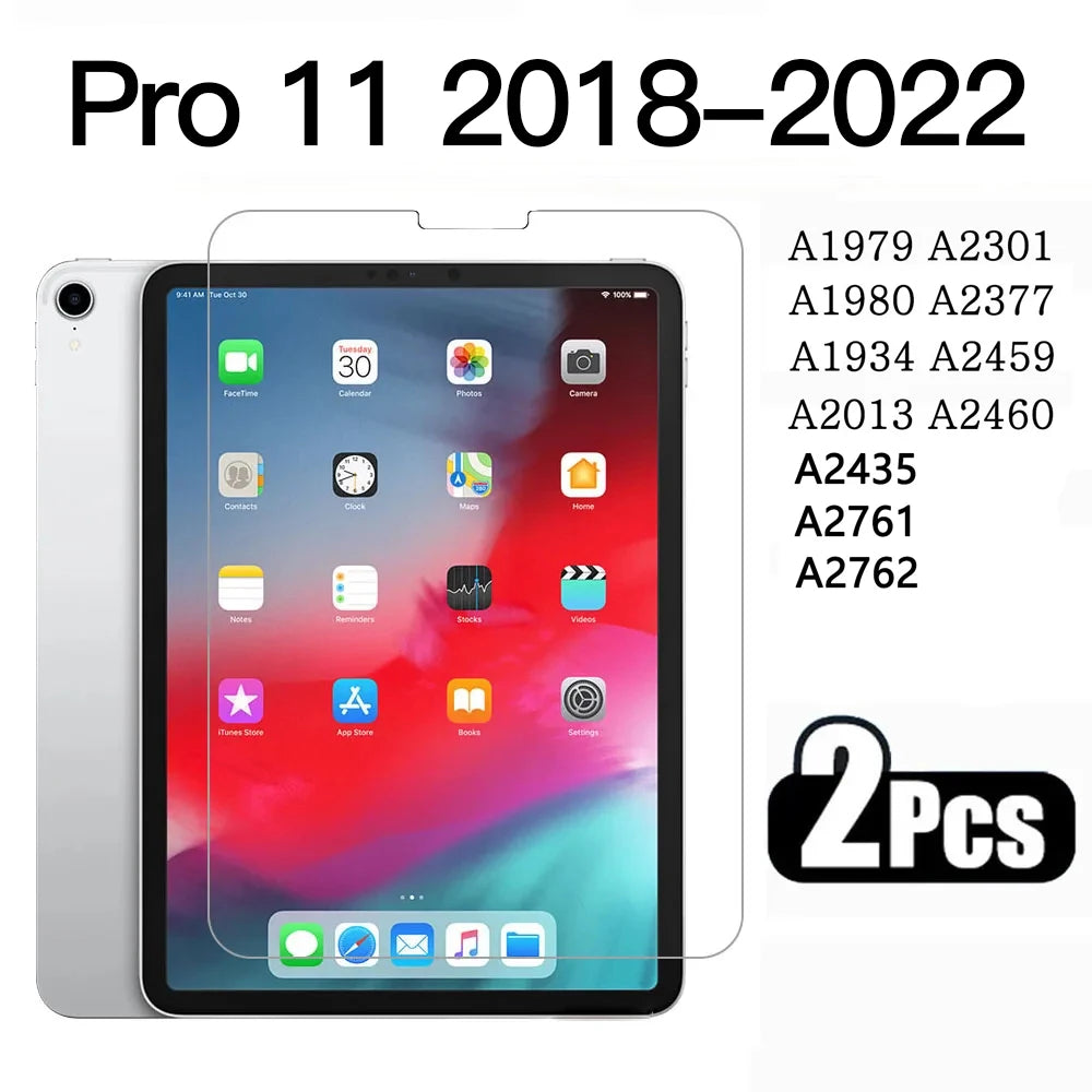 2pcs Tempered Glass Screen Protector for iPad Pro 12.9 11 air4 5 10.9 mini6 4 5 1 2 3 5th 6th 7th 8th 9th 10.2 10.5 9.7 2015