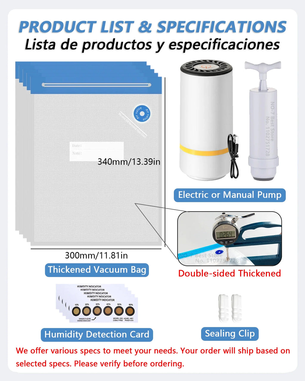 3D Printer Filament Vacuum Bag with USB Rechargeable Electric Air Pump, Vacuum Sealing for PLA ABS PETG Filament Storage