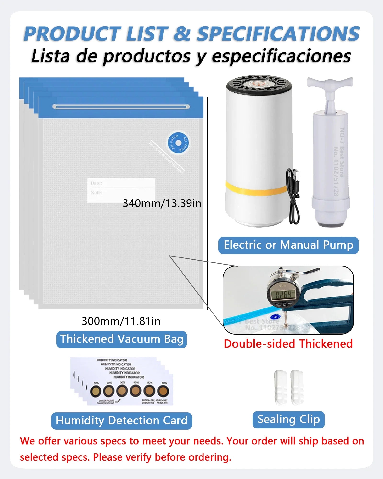 3D Printer Filament Vacuum Bag with USB Rechargeable Electric Air Pump, Vacuum Sealing for PLA ABS PETG Filament Storage