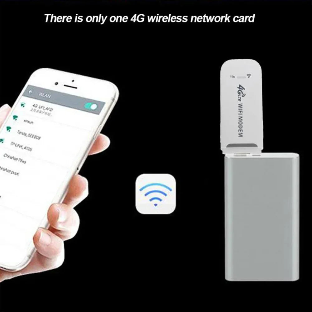 Portable 4G LTE Wireless WiFi Router 150Mbps USB Modem Dongle Mobile Broadband Hotspot with SIM Card Slot for Home Office