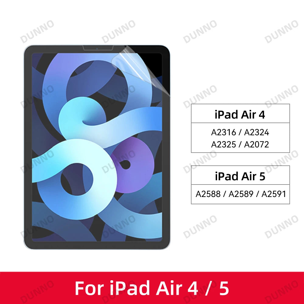 Paper Feel Screen Protector Film Matte PET Painting For iPad 7th 8th 9th 10.2 10th Generation Air 4 5 10.9 Pro 11 Air 3 Pro 10.5