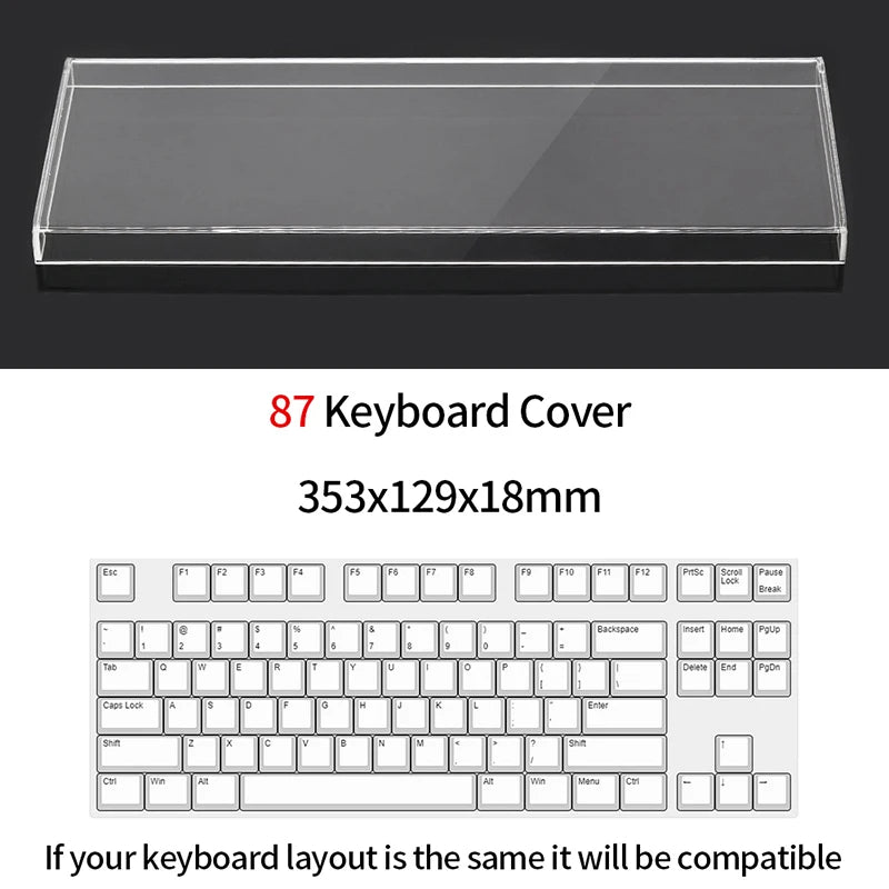 Acrylic Keyboard Clear Protector Case Mechanical Keyboard Dust Cover For 60/61/64 96 98104/108 Key Mouse Cover Keyboard Cover
