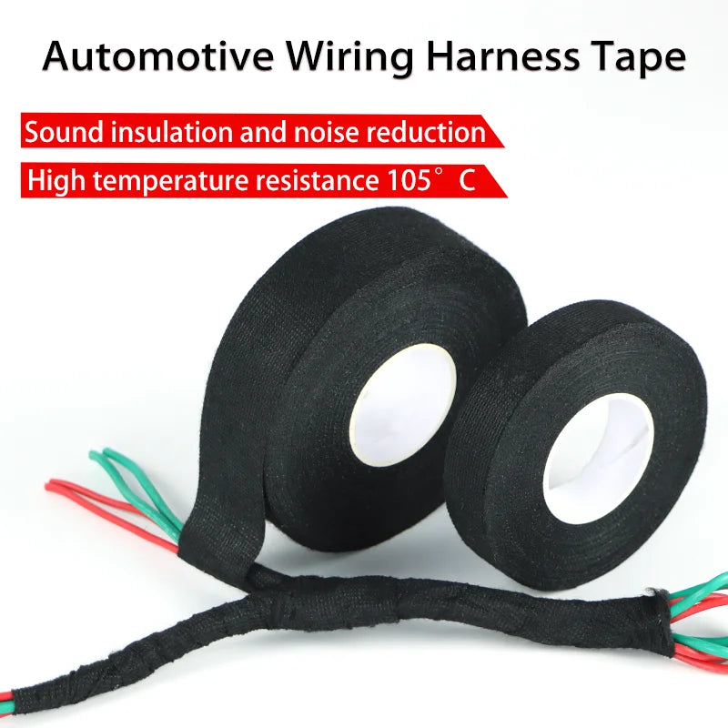 15 Meter Heat-resistant Flame Retardant Tape Coroplast Adhesive Cloth Tape For Car Cable Harness Wiring Loom Protection