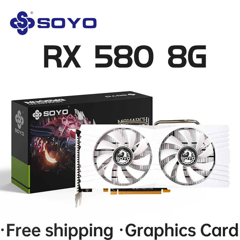 SOYO Graphics Cards Radeon RX580 8G & RX550 4G Video Gaming Card PCIE3.0x16 GPU Desktop Computer Components AMD RX 580 8G