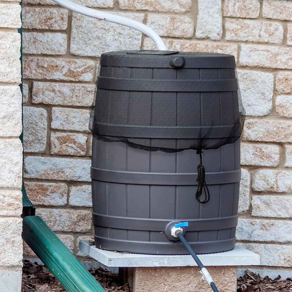 Rain Barrels Screen Water Bucket Covers,Rainwater Collector Tank Net Cover,Rain Water Collection Bucket Netting with Drawstring