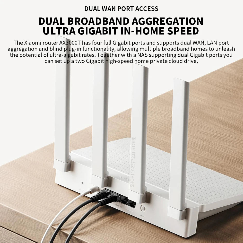 NEW Original Xiaomi AX3000T Router 5GHz 160MHz Broadband 1.3GHz Processor High Speed NFC Connection For Home Office Games CN