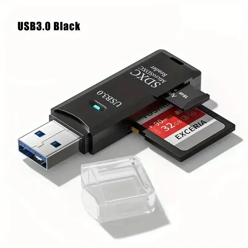 Multi Functional 2 In 1 High-speed USB 3.0/2.0 Card Reader Supports TF+SD Computer Tablet Camera Laptop Car Mounted