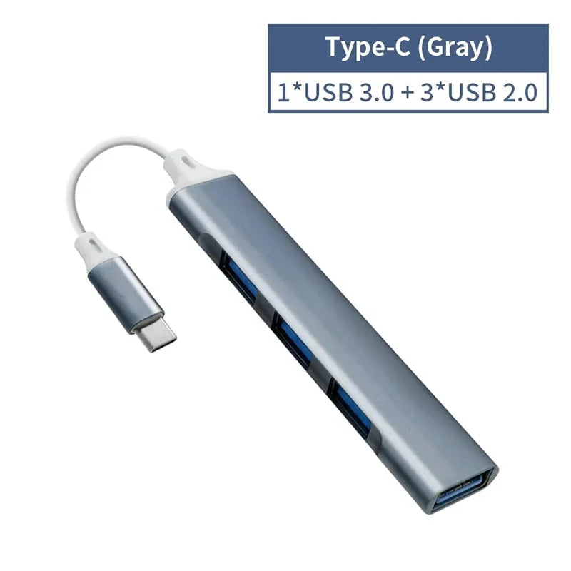 4 Port USB 3.0 Hub USB C Hub High Speed Type C Splitter 5Gbps For PC Computer Accessories Multiport HUB 4 USB 3.0 2.0 Ports