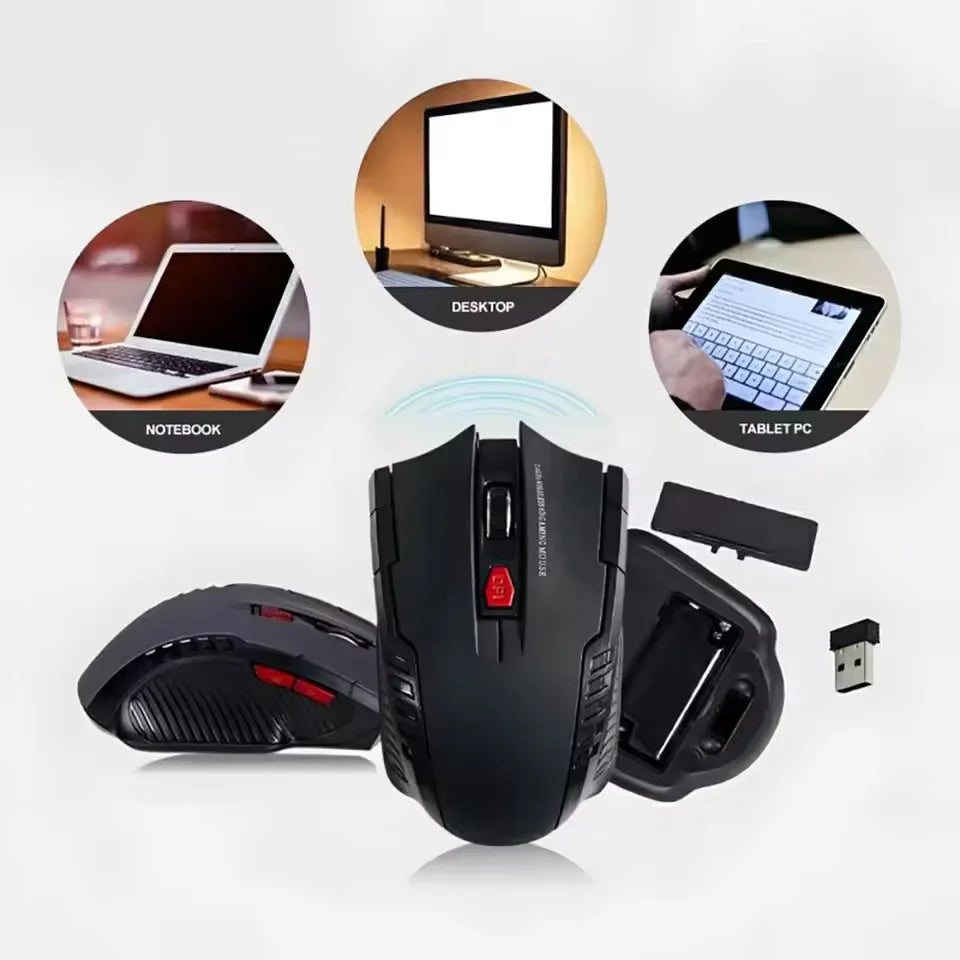 2.4GHz Wireless Mouse Adjustable DPI Mouse 6 Buttons Optical Gaming Mouse Gamer Wireless Mice with USB Receiver for Computer PC