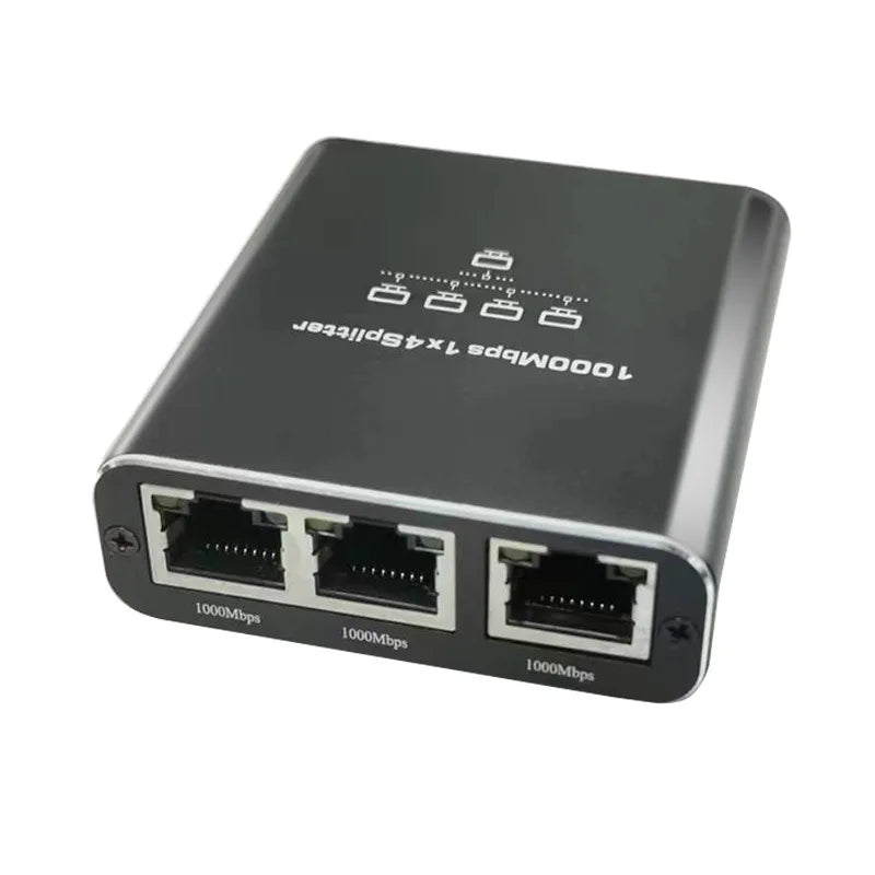 Network Splitter 1000Mbps Hub 1 to 2 RJ45 Adapter Gigabit Converter Internet Ethernet 8P8C Set-Top Extender Plug Extension