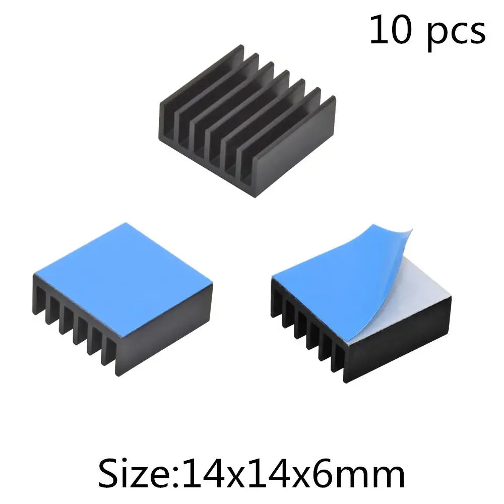 Aluminum Heatsink Radiator Heat sink for Electronic IC Chip RAM MOS Dynatron Raspberry Pi Cooling With Thermal Conductive Tape