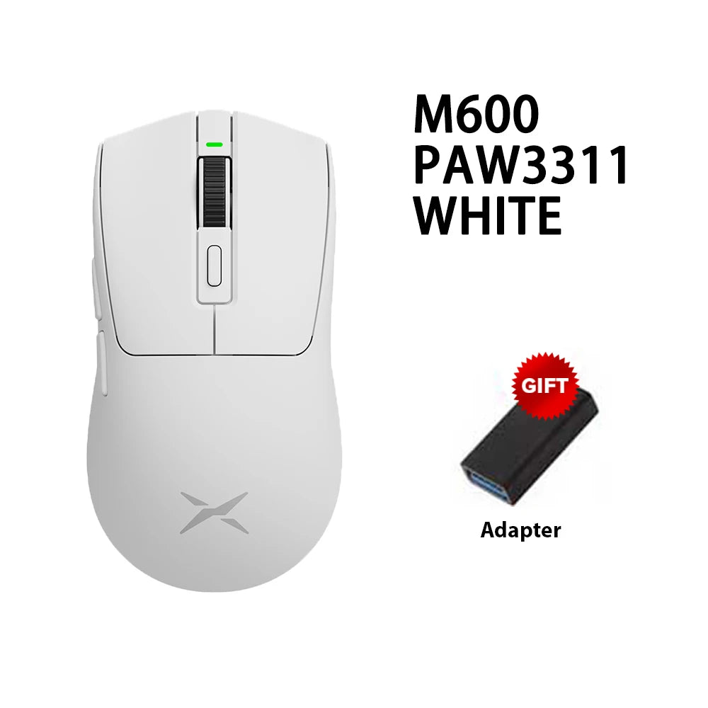 Delux M600 Series Wireless Gaming Mouse 52g Lightweight 2.4G Dual Mode Connection 26000DPI Macro Rechargeable Mice for PC Gamer
