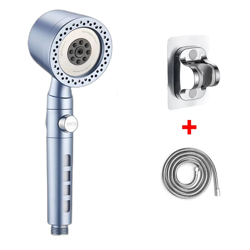 5 Spray ABS Portable Shower Head High Pressure Large Flow Spa Filtered Shower Heads with Stop Button Universal Bathroom Nozzle