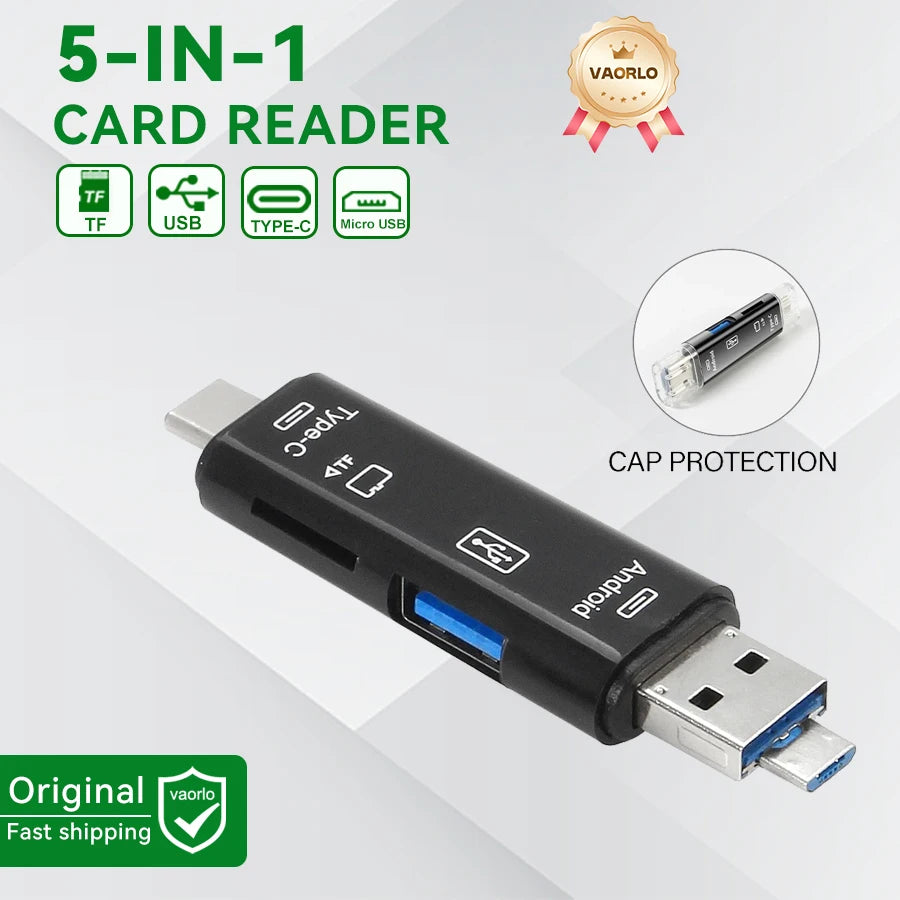 6 In 1 OTG Multifunction USB 3.0 Card Reader U Disk TYPE-C/Usb/Tf/Sd Flash Drive Memory Card for Adapter Phone Laptop Compute