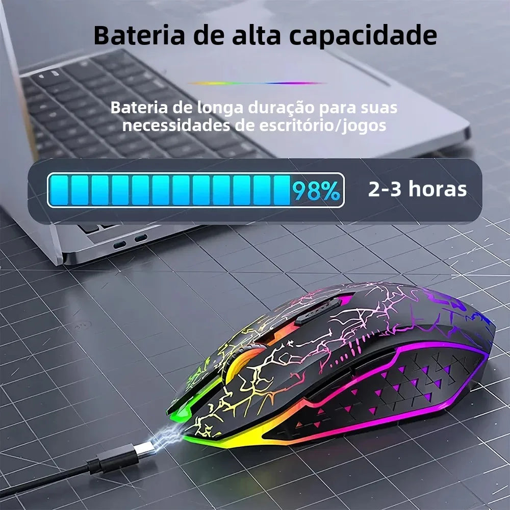 Bluetooth 5.2 Mouse RGB 2.4G Wireless Mouse Dual-Mode Gaming Mouse 6 Buttons Silent Mouse For MacBook Tablet Laptops Computer