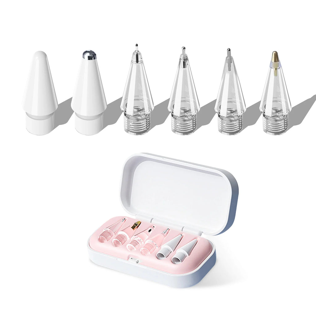 6/4 in 1Replacement Pencil Tips For Apple Pencil Pro/2nd Gen/1st Gen/USB-C, Upgraded iPad Pen Tips With Storage Case