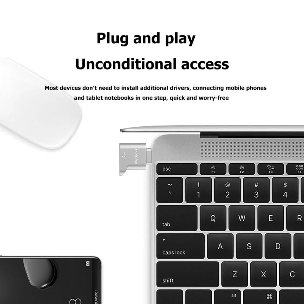 Lenovo Thinkplus USB C Type-C Micro SD Card Reader Memory Card Mini Metal TranFlash Adapter TF Card Reader For Type C Phone