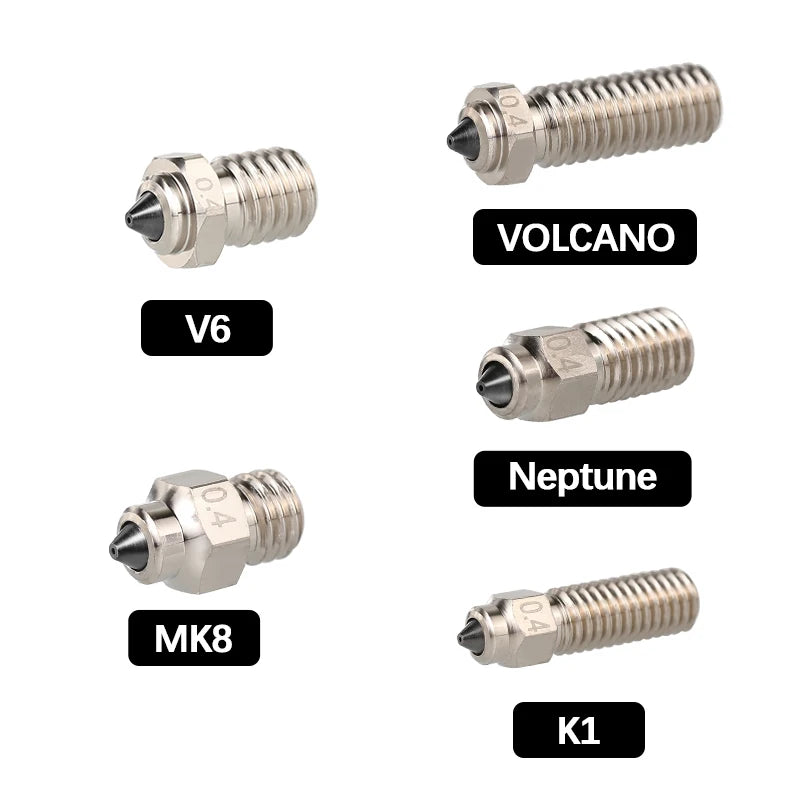 Mellow DLC HC Nozzle Hardened Steel & Copper Wear Resistant Bimetal For V6 / Volcano / Mk8 Hotend Neptune4 K1 Nozzle 3D Printer