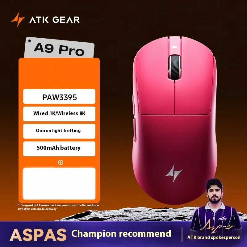 ATK A9 Ultra Wireless Gaming Mouse A9/A9 SE/A9 Plus/A9 Pro Tri-Mode 8K 53g Lightweight E-sports Gaming Mouse PC Custom Accessory