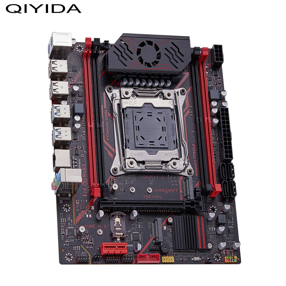 Qiyida X99 motherboard kit LGA2011 3 Xeon E5 2680 V4 2*8GB 16GB DDR4 3200Mhz 4 channels NVME USB3.0 SATA3.0 TPM 2.0 Interface