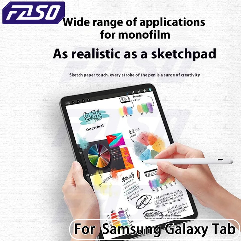 FASO 3Pcs Paper Feel Like Screen Protector for Samsung Galaxy Tab S7 S8 Plus Ultra Samsung tab S6 Lite s7 s9 fe A8 A9  No Glass