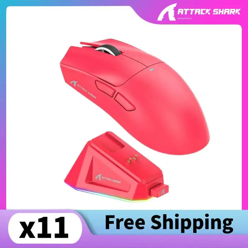 Attack Shark X11SE X11 PAW3311 Bluetooth Mouse, Triple Mode Connectivity, Touch Magnetic Charging Dock, Ultra-Light Gaming Mouse