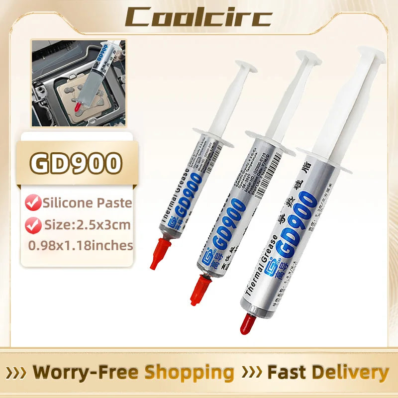 Coolcirc GD900 Thermal Conductive Paste Grease 7g/15g/30g Silicone Plaster HeatSink Compound High Performance Cooler for CPU GPU
