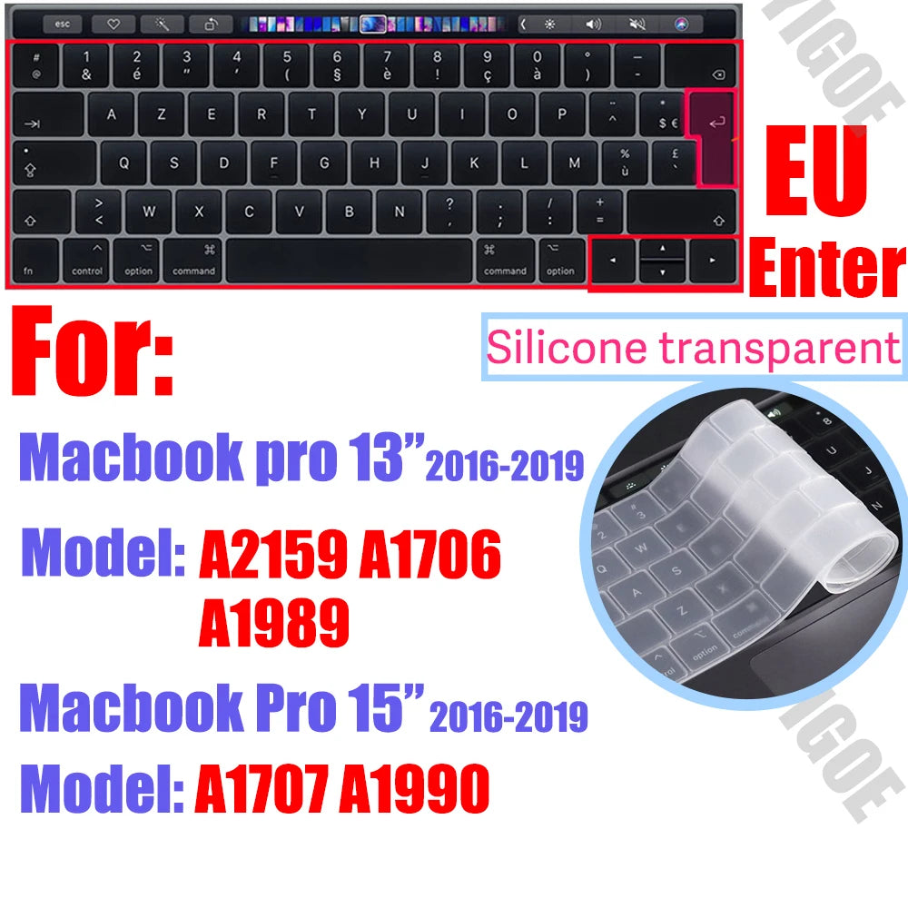 Silicone Keyboard Cover Skin for all models MacBook Air/Pro13“14”15“16” M1 M2 M3 Chip Model A2918 A2991 A2338 A2337 A2681 US&EU
