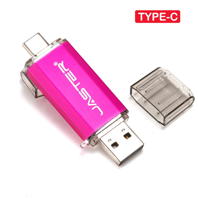 JASTER USB Flash Drive OTG Type C 2 IN 1 USB 2.0 Micro USB Pen Drive 128GB 64GB 32GB 16GB 32GB 8GB 4GB 128M Pendrive Flash Drive