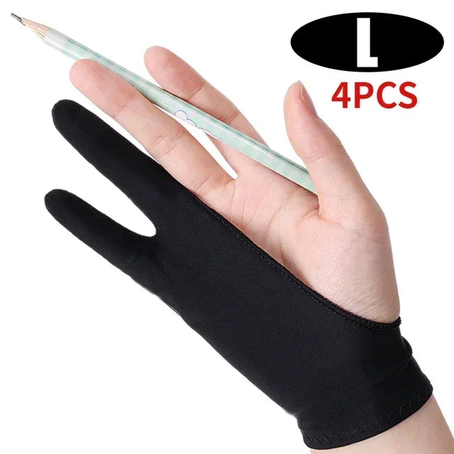 Drawing Glove Palm Rejection Two Finger Gloves for Apple IPad Capacitive Tablet Screen Artist Right/Left Hand Graphic Tablet