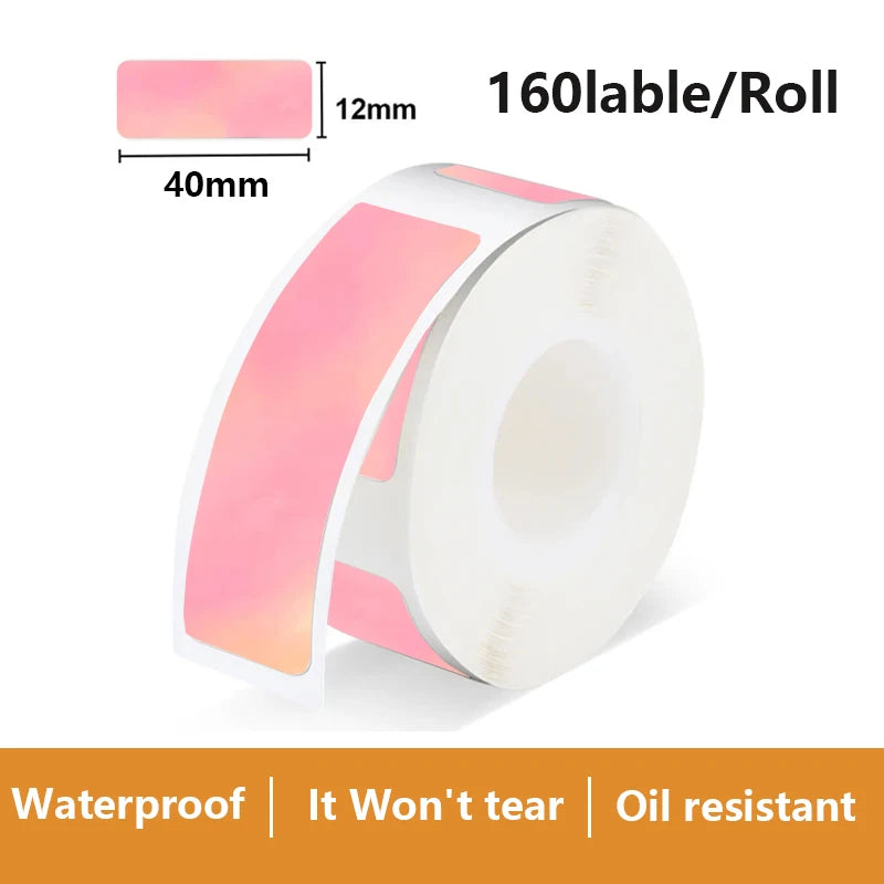 1Roll P12 P15 Thermal Label Sticker 12mm*40mm tape Compatible Phomemo D30 Q30 Marklife P11 P50 L12 DELI Q2 Labeller