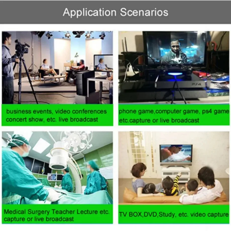 4K USB 3.0 Video Capture Card 1080P USB 2.0 HDMI Game Grabber Box For PS4 DVD Camera PC Recording Placa De Video Live Streaming