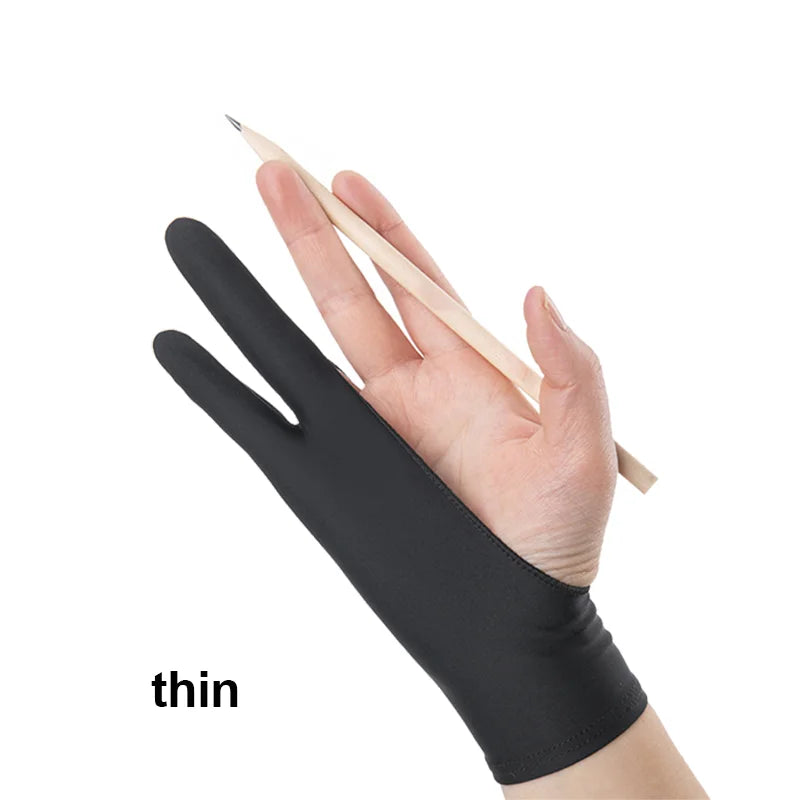 Anti-touch Painting Gloves Two-Finger Drawing Gloves for iPad Tablet Digital Board Touch Screen Oil Painting Office Art Supplies