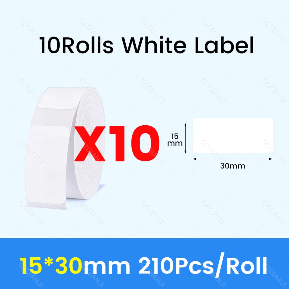 NiiMBOT D101 D11 D110 Label Thermal Sticker White Adhesive Paper Waterproof 3/5/10 Rolls Papers Cheapest official for Printer