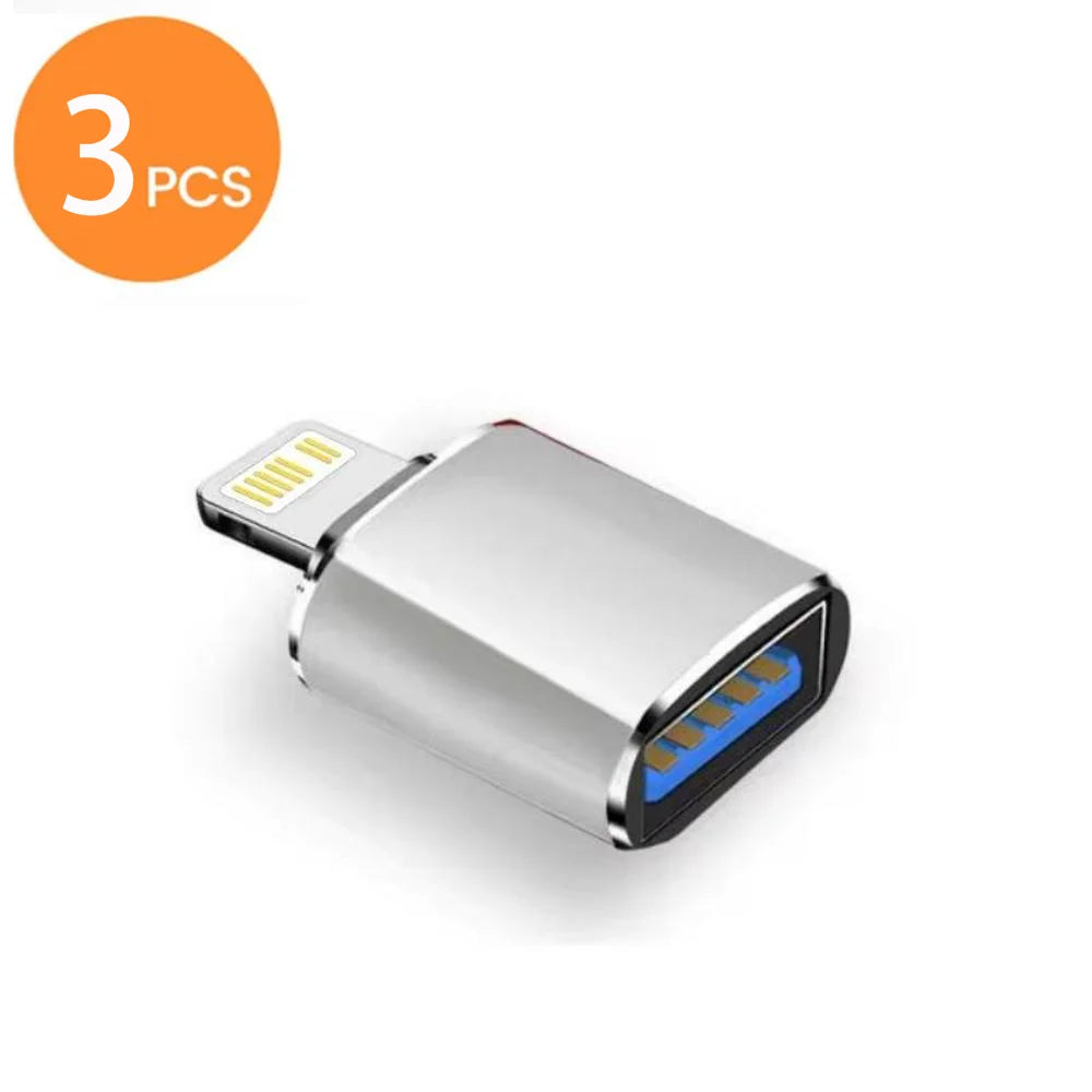 2pcs OTG USB 3.0  Adapter for IPhone 14 13 12  Pro XS Max XR X 8 Plus 7 6s IPad Lightning Male To USB3.0 Adapter for IOS13 Above