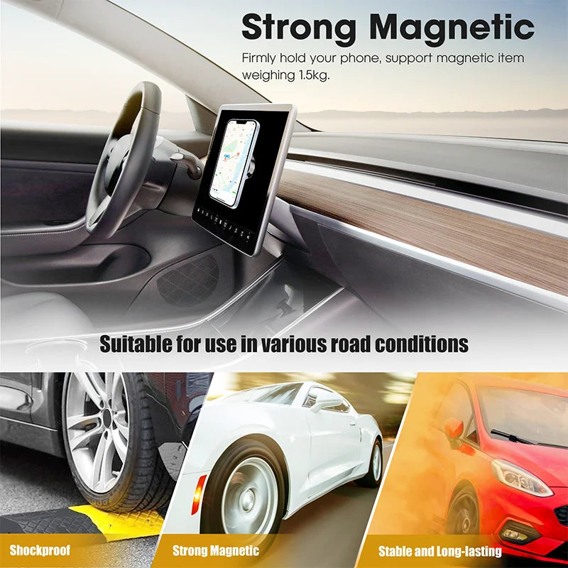 Car Mount Mobile Phone Holder Magnetic Black Technology Universal Adsorption Bracket for iPhone Samsung Vacuum Adsorption Stable