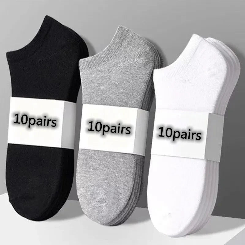 10pairs / Low Black And White Gray Men's Socks Men's Men's Socks Breathable Sports Socks Men's Short Socks Women's Socks EU37-44