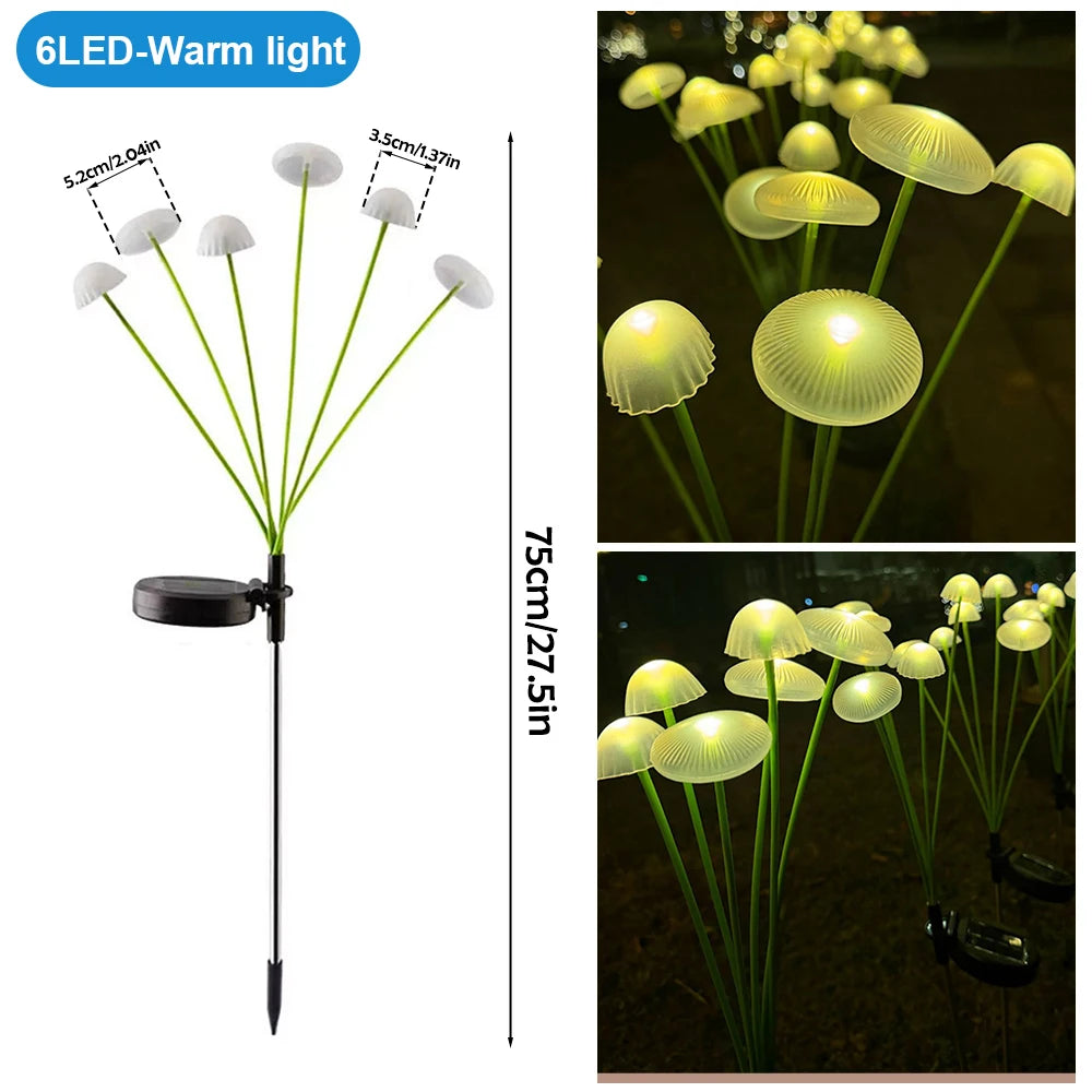 Solar LED Lights Garden Firework Warm Lights Outdoor 6/8 LEDs Waterproof Firefly Lawn Lamps Patio Pathway Decoration