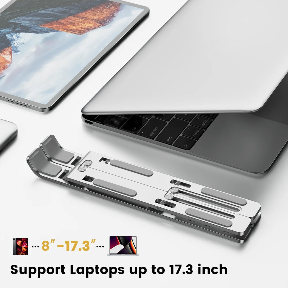 Portable Laptop Stand Aluminum Notebook Support Computer Bracket Macbook Air Pro Holder Accessories Foldable Lap Top Base For Pc