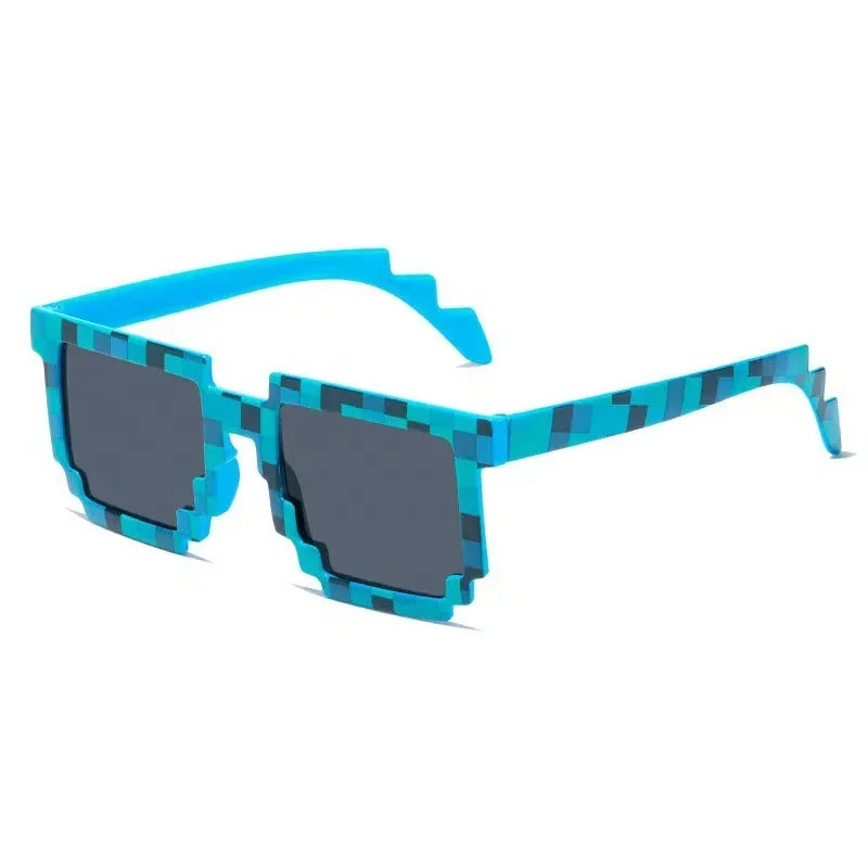 Kids Sunglasses Funny Sun Glasses Cosplay Action Game Toy Square Glasses Pixel Mosaic Очки Thug Life Eyewear Driving Goggles