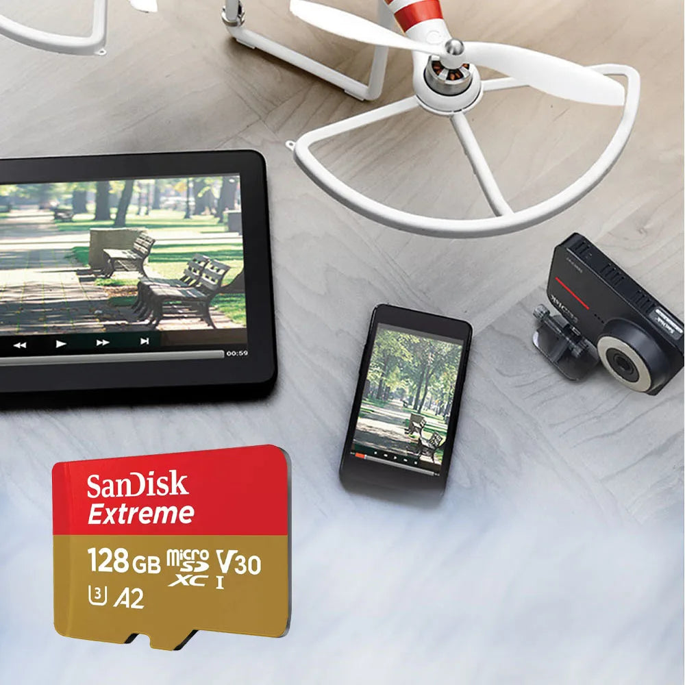 SanDisk Extreme microSD 1TB 512GB 256GB Memory Card A2 U3 UHS-I Cards USB3.0 4K Flash micro SD Card for Camera GoPro DJI drone