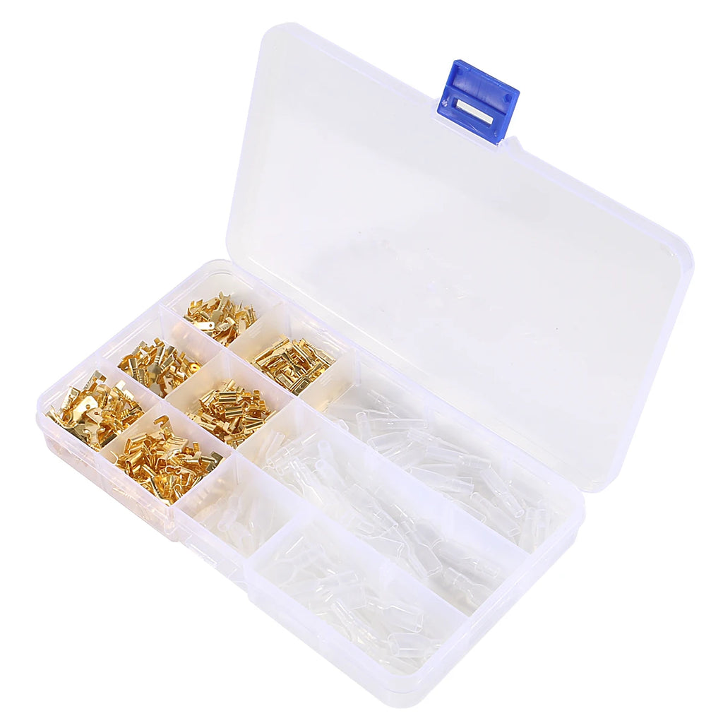 270PCS Box Insulated Male Female Wire Connector 2.8/4.8/6.3mm Electrical Crimp Terminals Termin Spade Connectors Assorted Kit