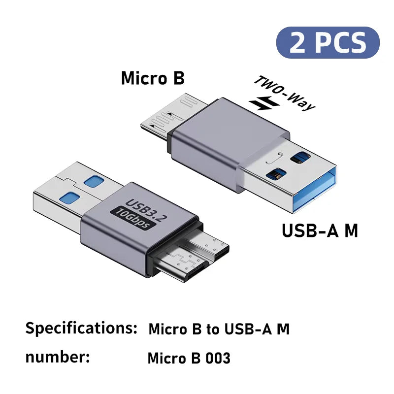 Micro B USB C 3.0 Male to Type C Female Adapter Type-C USB3.0 Micro B Connector for External Hard Drive Disk HDD Cable Adapter